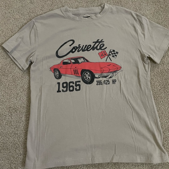 GM Tops - Tan graphic Corvette tee Size S
